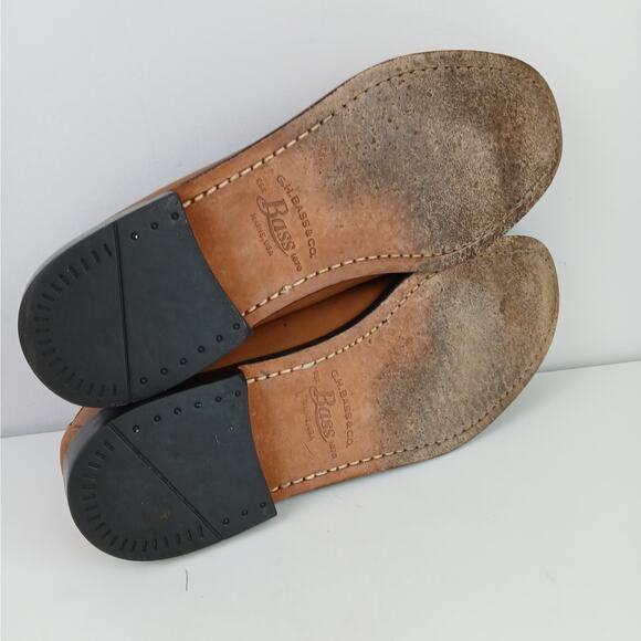 G. H. Bass & Co VTG Men's SZ 9 1/2 D Supple Leather Penny Loafers 0016 2908 261 - Picture 8 of 9